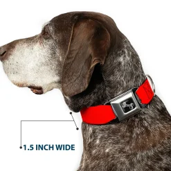 Dog Bone Seatbelt Buckle Collar - Red