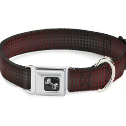 Dog Bone Seatbelt Buckle Collar - Micro Polka Dots Transitions Black/Red