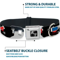 Dog Bone Seatbelt Buckle Collar - 3-D Glasses Dripping w/Stars