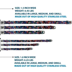 Dog Bone Seatbelt Buckle Collar - 3-D TV Cats in Space