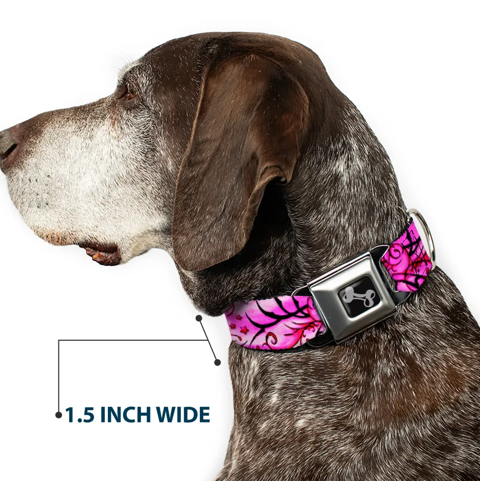 Dog Bone Seatbelt Buckle Collar - TJ-Fairy Pink Swirl