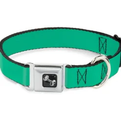 Dog Bone Seatbelt Buckle Collar - Solid Rainforest Green
