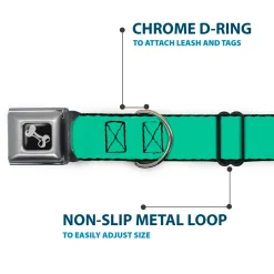 Dog Bone Seatbelt Buckle Collar - Solid Rainforest Green