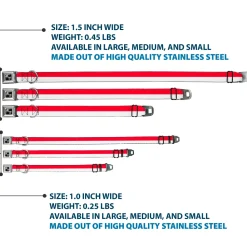 Dog Bone Seatbelt Buckle Collar - North Carolina Flag Stripe Red/White