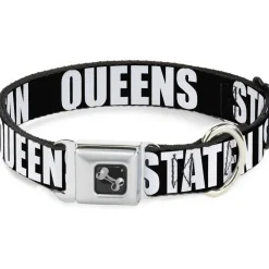 Dog Bone Seatbelt Buckle Collar - New York's Five Burroughs Bold Black/White