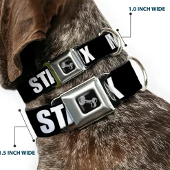 Dog Bone Seatbelt Buckle Collar - New York's Five Burroughs Bold Black/White