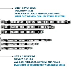 Dog Bone Seatbelt Buckle Collar - New York's Five Burroughs Bold Black/White