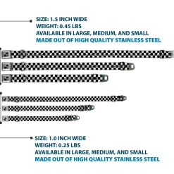 Dog Bone Seatbelt Buckle Collar - Checker Weathered2 Black/White