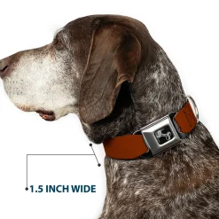 Dog Bone Seatbelt Buckle Collar - Brown