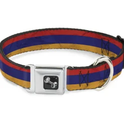 Dog Bone Seatbelt Buckle Collar - Armenia Flag Distressed