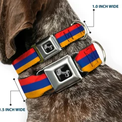 Dog Bone Seatbelt Buckle Collar - Armenia Flag Distressed