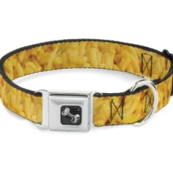 Dog Bone Seatbelt Buckle Collar - Mac & Cheese Vivid
