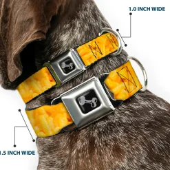 Dog Bone Seatbelt Buckle Collar - Mac & Cheese Vivid