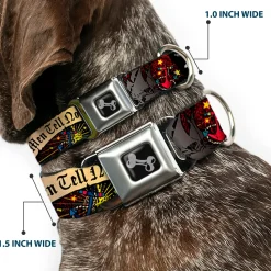Dog Bone Seatbelt Buckle Collar - Dead Men Tell No Tales Black
