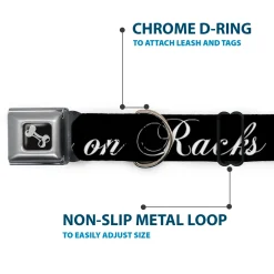 Dog Bone Seatbelt Buckle Collar - RACKS ON RACKS Black/White