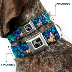 Dog Bone Seatbelt Buckle Collar - TJ-Blue Hair