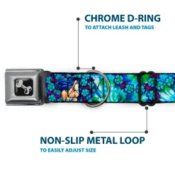 Dog Bone Seatbelt Buckle Collar - TJ-Blue Hair