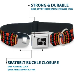 Dog Bone Seatbelt Buckle Collar - Virgen de Guadalupe