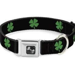 Dog Bone Seatbelt Buckle Collar - St. Pat's Black/Green