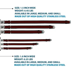 Dog Bone Seatbelt Buckle Collar - Stripe Black/Red