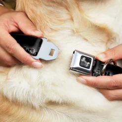 Dog Bone Seatbelt Buckle Collar - Seattle Vivid Skyline Black/White