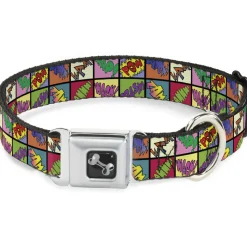 Dog Bone Seatbelt Buckle Collar - Sound Effect Checkers Multi Color