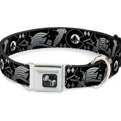 Dog Bone Seatbelt Buckle Collar - Colorado Skier/Snowboarder Black/White/Grays