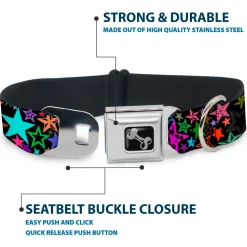 Dog Bone Seatbelt Buckle Collar - Stargazer Black/Multi Color