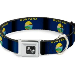 Dog Bone Seatbelt Buckle Collar - Montana Flags2