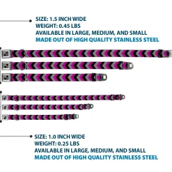 Dog Bone Seatbelt Buckle Collar - Chevron Purple/Black/Gray