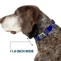 Dog Bone Seatbelt Buckle Collar - EAT SLEEP SKATE Buffalo Plaid Blue