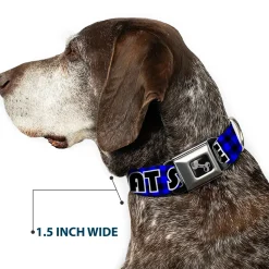 Dog Bone Seatbelt Buckle Collar - EAT SLEEP SKATE Buffalo Plaid Blue