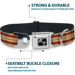 Dog Bone Seatbelt Buckle Collar - Americana Plaid