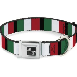 Dog Bone Seatbelt Buckle Collar - Italy Flags