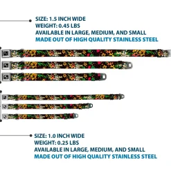 Dog Bone Seatbelt Buckle Collar - Death or Glory CLOSE-UP Black