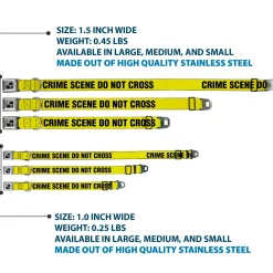 Dog Bone Seatbelt Buckle Collar - CRIME SCENE DO NOT CROSS Yellow/Black
