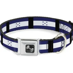 Dog Bone Seatbelt Buckle Collar - Honduras Flags