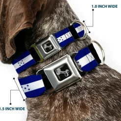 Dog Bone Seatbelt Buckle Collar - Honduras Flags