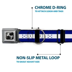 Dog Bone Seatbelt Buckle Collar - Honduras Flags