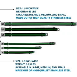 Dog Bone Seatbelt Buckle Collar - Stripe Black/Green