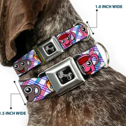 Dog Bone Seatbelt Buckle Collar - Donuts & Coffee Cartoon2