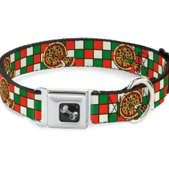 Dog Bone Seatbelt Buckle Collar - Pizza Pies
