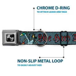 Dog Bone Seatbelt Buckle Collar - Live Hard Die Young Gray