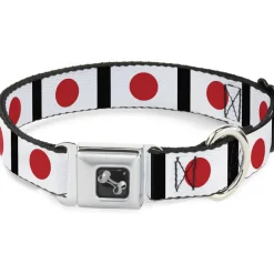 Dog Bone Seatbelt Buckle Collar - Japan Flags