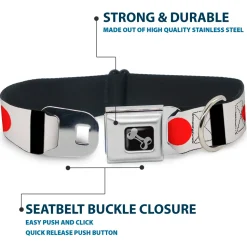 Dog Bone Seatbelt Buckle Collar - Japan Flags