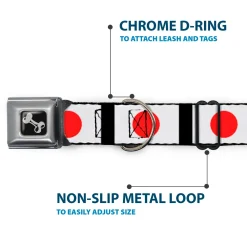 Dog Bone Seatbelt Buckle Collar - Japan Flags