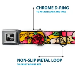 Dog Bone Seatbelt Buckle Collar - Dad & Dad Yellow