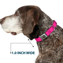 Dog Bone Seatbelt Buckle Collar - Hot Pink