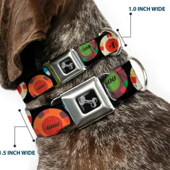 Dog Bone Seatbelt Buckle Collar - Poker Chips 2
