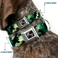 Dog Bone Seatbelt Buckle Collar - Digital Camo
